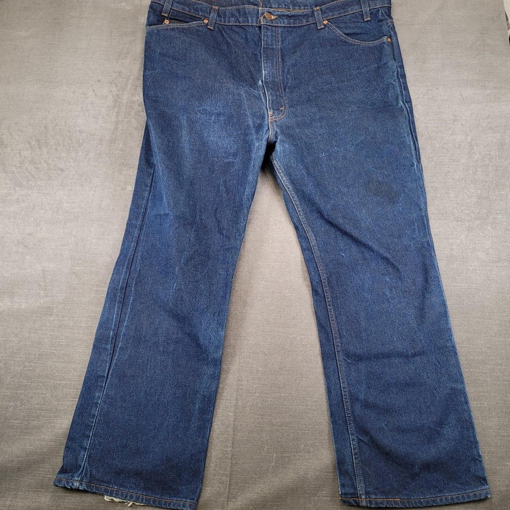 Vintage Levis 517 Orange Tab Mens 46x30 Blue Denim Bootcut Jeans Made USA 1096